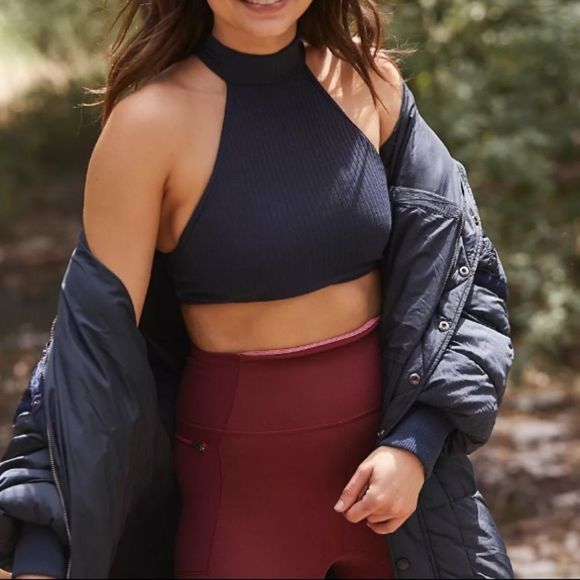 NWT Free People Can't Handle This Crop - Dark Navy - Picture 3 of 10